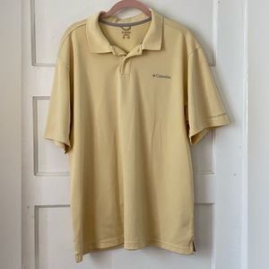 HP| Columbia Omni-Shade Golf Polo Pale Yellow Collared T-Shirt Size Large